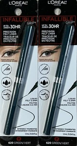 (2) Loreal Infallible Precision Feltro Liner Sigillato 0,034 fl oz 620 - Verde - Foto 1 di 2