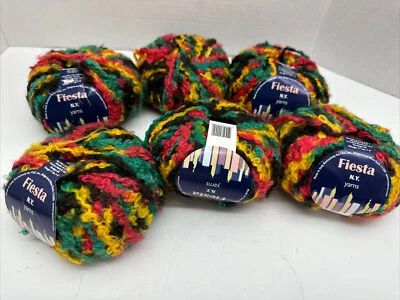 Fiesta N.Y. Yarns  Color 6 Acrylic Mohair Wool Blend KNIT CROCHET Italy Lot of 6 - Image 1 of 4