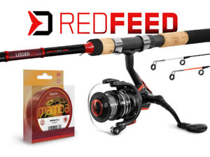 Top RedFEED Feeder Set 360cm/100g Rute + Rolle + Schnur Angeln Fishing  Delphin