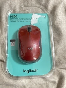 Logitech M185 Wireless Mouse - RED (NEW) - Zdjęcie 1 z 2