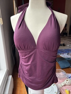 Tankini Ralph Lauren Borgoña Talla 10 Ropa de Playa, Excelente Estado Foto 1 de 4