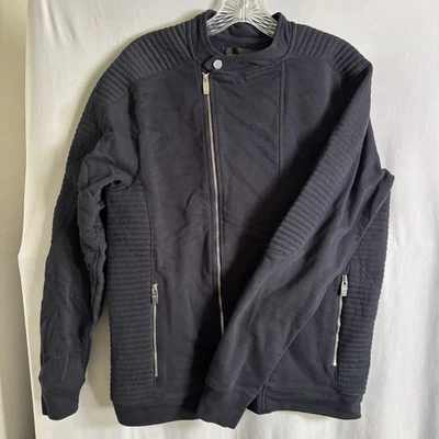 Chaqueta de hombre Zara talla L (se adapta como una mediana) negra con bolsillos laterales de motor con cremallera Foto 1 de 4