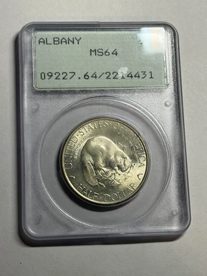 1936 Albany Commemorative Half Dollar PCGS MS64 Rattler OGH Blast White - Image 1 of 4