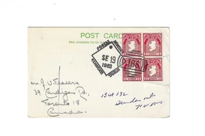 IRELAND Post Card with Special Cancel sent to Canada- creased; small tears - Picture 1 of 2