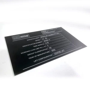 LASER ENGRAVED METAL EQUIPMENT CRANE TRUCK COMPLIANCE PLATE LARGE 295MM X 175MM - Picture 1 of 9