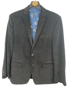 Lauren Ralph Lauren Blazer Mens 42R Black Corduroy Elbow Patch Sport Coat Jacket - Picture 1 of 14