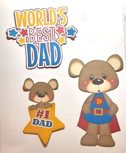 3D UPick Familie Vater Vater Bär #1 Bestes BBQ Super Sammelalbum Kartenverzierung