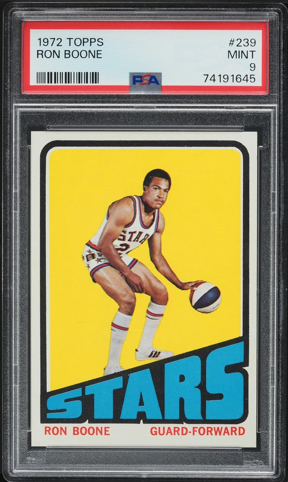 1972 Topps BkB Card #239 Ron Boone Utah Stars PSA 9 MINT - Image 1 of 2
