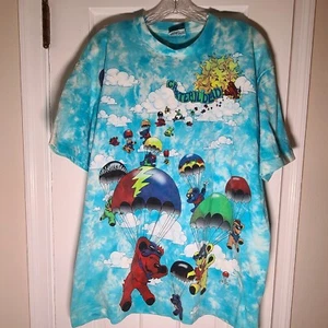 VTG 1993 Liquid Blue Grateful Dead Tye Dye Parachute Bears T-Shirt Size XL - Picture 1 of 17