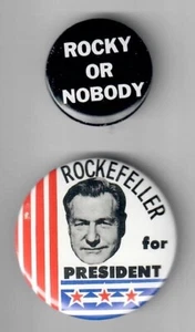 Un par de botones Nelson Rockefeller de la campaña presidencial de 1968 - Imagen 1 de 1