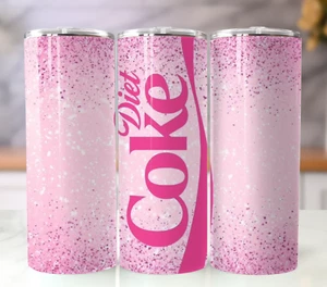 Pink Diet Coke Drink 20oz Travel Mug - Stainless Steel Tumbler - Picture 1 of 8