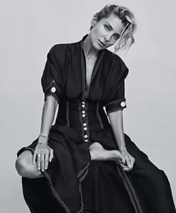 Vestido AJE Negro Isotoma Corsé Manga Abullonada Seda Midi Talla AU 8 / US 4 - Imagen 1 de 9