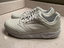 brooks white leather shoes