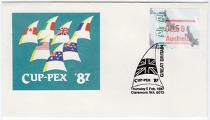 1987 Australia Cover - CUP-PEX '87, Great Britain Postmark - 50 Cent Stamp - Picture 1 of 2