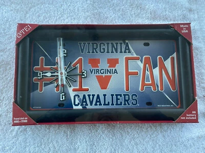 Virginia Cavaliers NCAA # 1 Ventilador Cuarzo Placa Reloj.  ¡Nuevo en caja! Foto 1 de 3