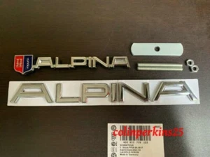 1 Set Metal Alpina Front Grill Badge+Boot Rear Sticker Badge Emblem Decal - Picture 1 of 1