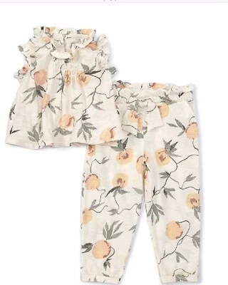 Nuevo con etiquetas Jessica Simpson Diseñador Boutique Bebé 6-9m Juego de 2 Piezas Melocotones de Verano Foto 1 de 2