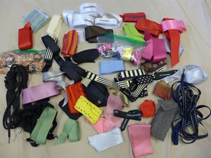 Lot of 50 Designer Brand RIBBONS/TIES/STRAPS Accessories: Prada, Chanel, Godiva+ - Picture 1 of 6