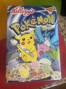 Limitierte Auflage Kellogs Pokemon VOLLSTÄNDIGE Müslischachtel 2000 UNGEÖFFNET - Bild 1 von 9