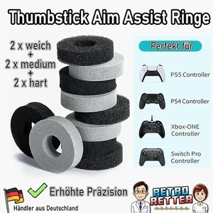 6x Aim Assist Thumb-Stick anillos PS4 PS5 Xbox One Series X/S controlador ayuda de puntería - Imagen 1 de 8