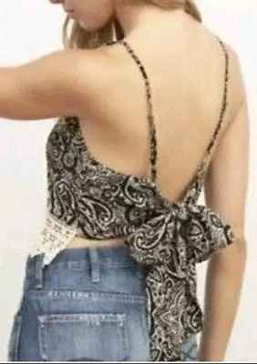 Camiseta sin mangas corta para mujer Abercrombie & Fitch con corbata en la espalda talla pequeña nueva con etiquetas Foto 1 de 4