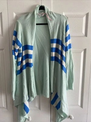 Cárdigan Vineyard Vines para mujer XL azul cascada rayas lana conejo cachemir Foto 1 de 4