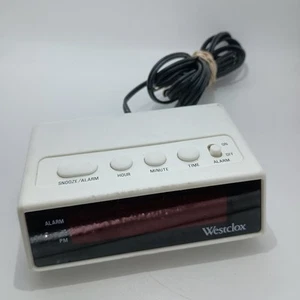 #AH)Vintage 1980s Westclox Digital Alarm Clock White | Model 22711 WORKS! - Picture 1 of 2