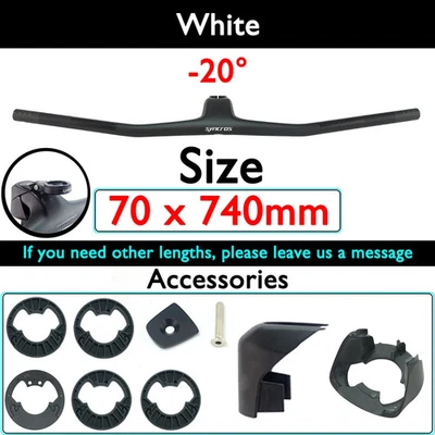 Full Carbon Fiber MTB Integrated Cockpit Handlebar 740-780mm -20° UD Matte  - Image 1 of 4