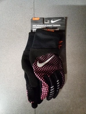 Guantes de running Nike Element Thermal 2.0 para mujer talla mediana negros/rosa Foto 1 de 2