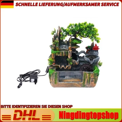 Indoor Fountain Living Room Waterfall Table Fountain LED Desktop Plant Ornaments - Image 1 of 4