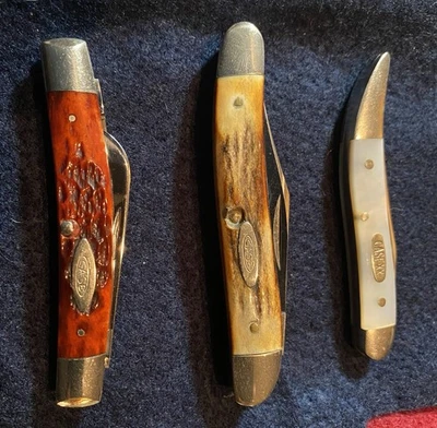 Cuchillos de bolsillo Case, 3 en total. Todos los detalles de descripción debajo y en las fotos Foto 1 de 4
