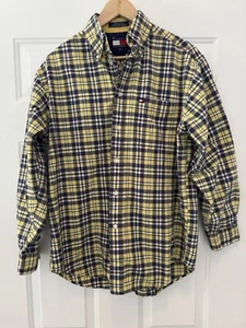 Tommy Hilfiger Men's Vintage Long Sleeve Yellow Plaid Button Down Shirt - Size S - Picture 1 of 4