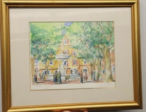 Maussane les Alpilles French Watercolor Street scene - Picture 1 of 9