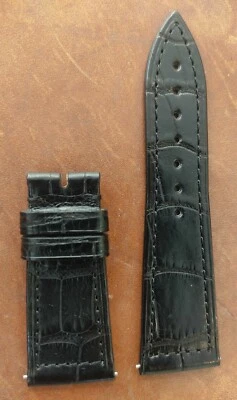 Correa de cuero de cocodrilo negro Franck Muller Geneve 20/16 mm Foto 1 de 4