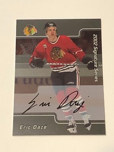Eric Daze 2001-02 BAP Signature Series Autograph Card #68 Blackhawks