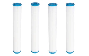 Paquete de 4: cartuchos de filtros de agua de sedimentos plisados TallBoy de 2,5"" x 20"" -10 micras - Imagen 1 de 2
