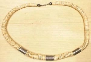 Collar Heishi hecho a mano con cuentas de plata de ley X031A - Imagen 1 de 4