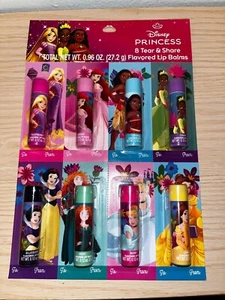 Kids Princess Flavored Lip Balm 8 Tear & Share Classroom Gifts Stocking Stuffers - Picture 1 of 2