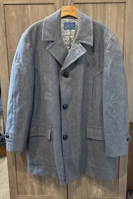 Pendleton Mens Coat 42 Gray Wool Pea Coat Western Dress Cabincore Classic - Image 1 of 4