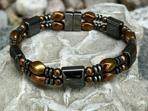 100% Negro Terapia Magnética Hematita PULSERA TOBILLO Equilibrio Triple Fuerza - Imagen 1 de 4