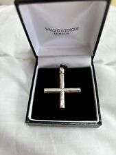 Wright & Teague Silver Large Greek Cross Pendant Necklace Charm W &T Gary Sheila