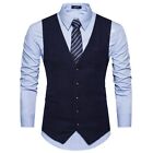 Men's Single Breasted Suit Waistcoat Vest Formal Wedding Business Attire