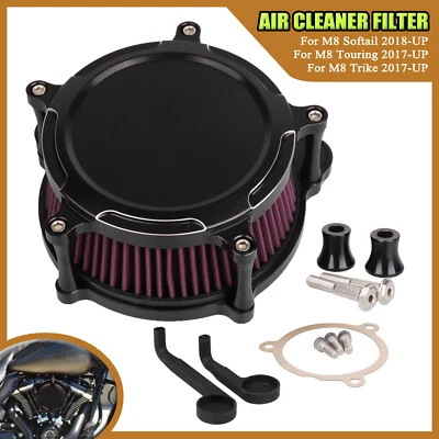 Filtro de admisión rojo filtro de aire corte negro para Harley CVO Road Street Glide Softail Foto 1 de 4