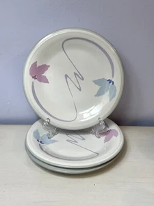 3 STUDIO NOVA Villager Double Up Asakura Salad Dessert Plates Pink & Blue Floral - Picture 1 of 7