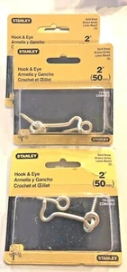Hook & Eye 2" Stanley Hooks + eyes 75-0620 Solid Brass! New 75-0620 lot of 4 - Picture 1 of 1