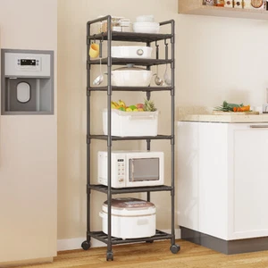 6 Tier Metal Shelf Heavy Duty Storage Rack Kitchen Bathroom Garage Shelving UK - Picture 1 of 13