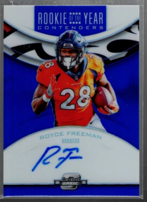 B3921 2018 Panini Contenders Optic ROY Autographs Blue #19 Royce Freeman Auto/25 - Image 1 of 2