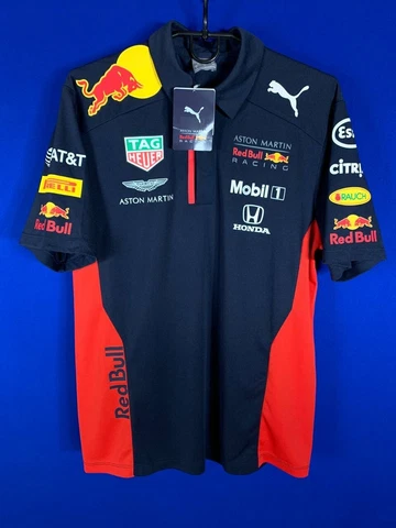 Puma men’s Aston Martin Red Bull Racing team polo shirt SZ M Cover