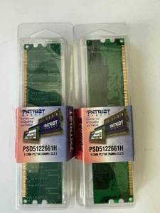 Lot  of 2 NEW Patriot Memory (2 x 512MB) PSD5122661H ( RAM) Memory Sealed - Picture 1 of 4