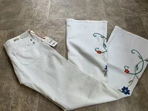 NEW Womens Replay Designer Jeans White Flare Italy Zipfly 28x34 - Picture 1 of 7